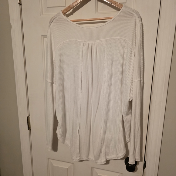 Free People Cream Long Sleeve Blouse - Picture 2 of 3